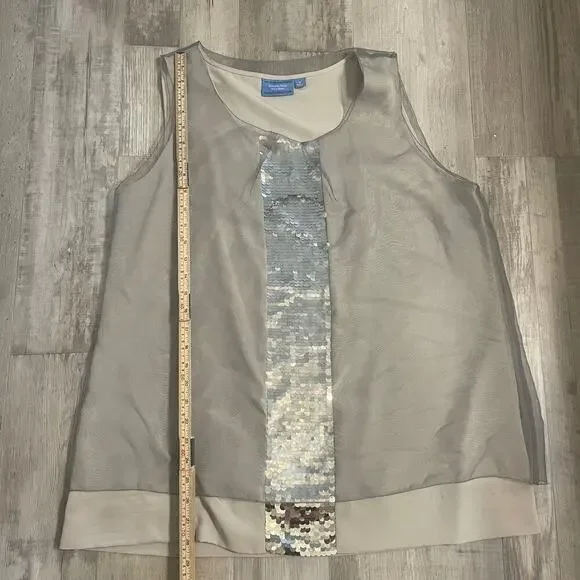 Simply Vera Vera Wang sequined tank w/ tulle overlay size XL - Picture 10 of 13